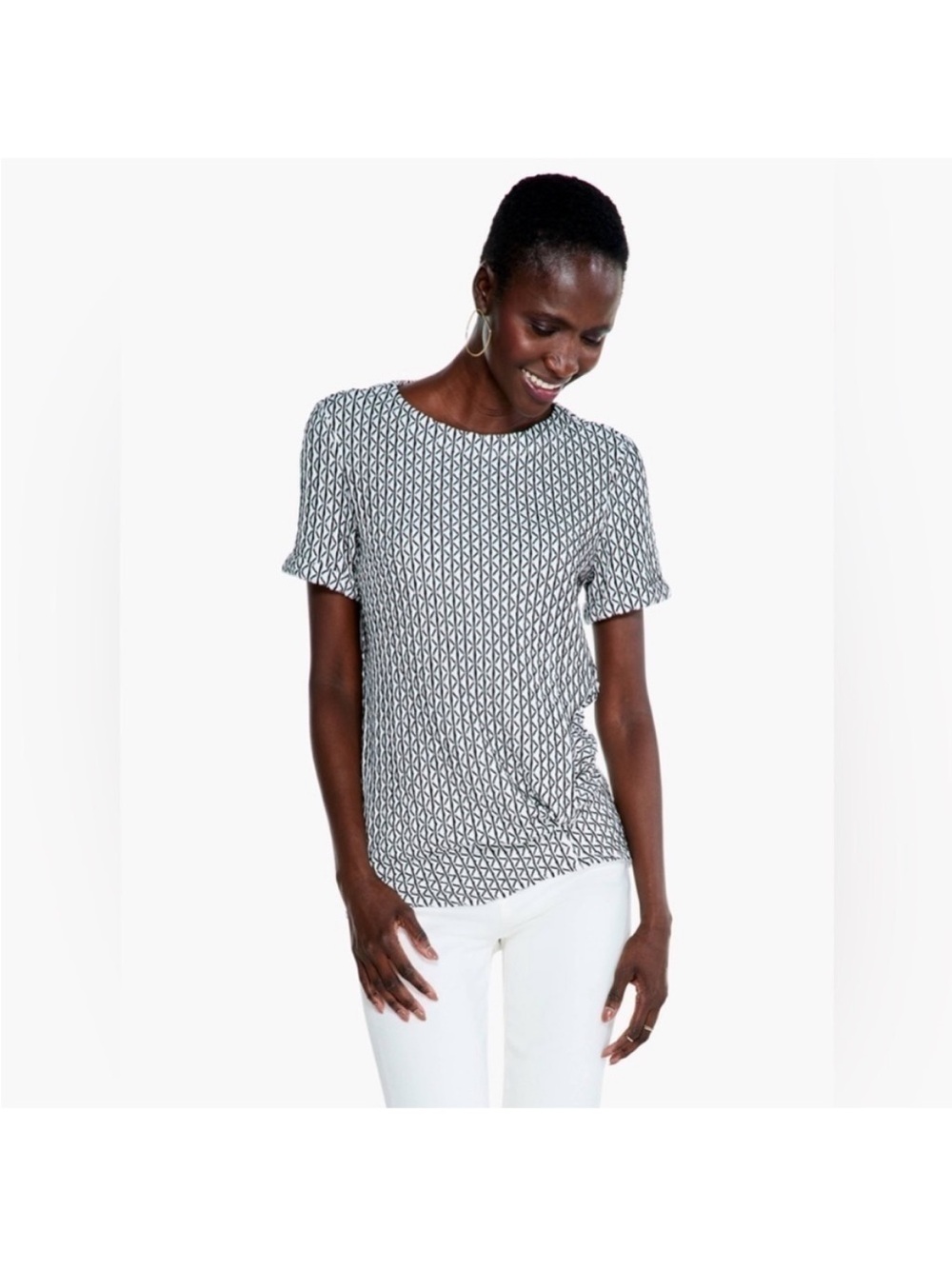 NIC + ZOE Textured Moving Lines Top. MP. NWT. $118!